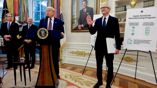 Tim Cook and Donald Trump discuss Apple investments