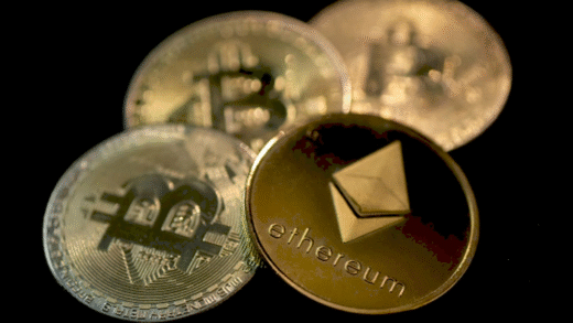 Графік зростання біткоїна та ефіру