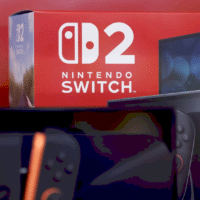 Консоль Nintendo Switch 2 на фоні магазину