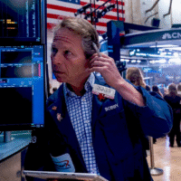 Графік падіння акцій на фондовому ринку США