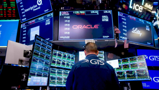 Графік падіння акцій Oracle та Nvidia